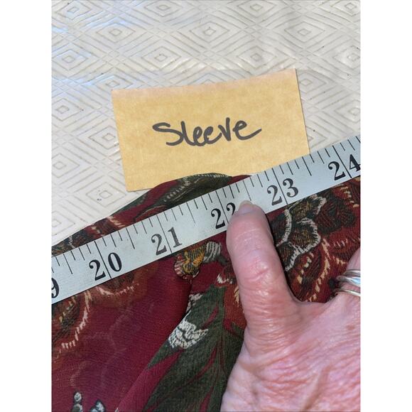 Kate & Lily Boho Tiered Maxi Dress Floral Stretch Flowy Long Sleeve Size 6 EUC - Picture 11 of 13